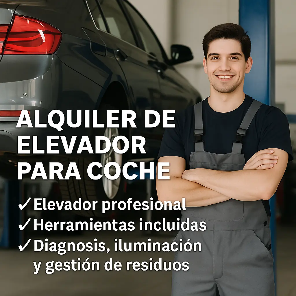 Hombre parado delante de un elevador con el texto del titulo